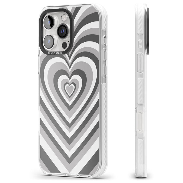 iPhone 16 Pro Max Monochrome Heart Illusion Black Impact Phone Case