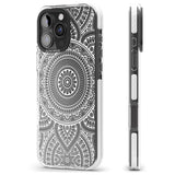 iPhone 16 Pro Max White Henna Flower Wheel Black Impact Phone Case