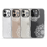 iPhone 16 Pro Max White Henna Florals Black Impact Phone Case