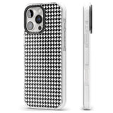 iPhone 16 Pro Max Black Houndstooth Pattern Black Impact Phone Case