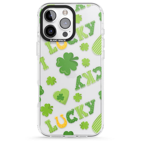 iPhone 16 Pro Max Lucky Irish Clover Black Impact Phone Case