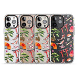 iPhone 16 Pro Max Mixed Japanese Watercolour Pattern Black Impact Phone Case