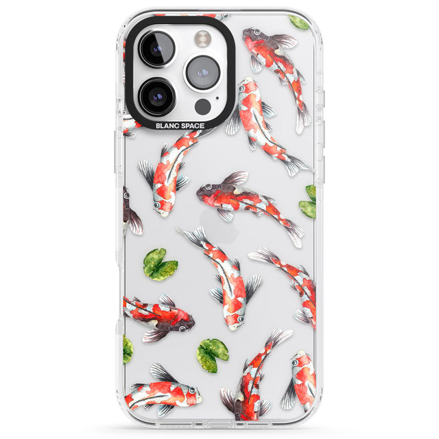 iPhone 16 Pro Max Koi Fish Japanese Watercolour Black Impact Phone Case