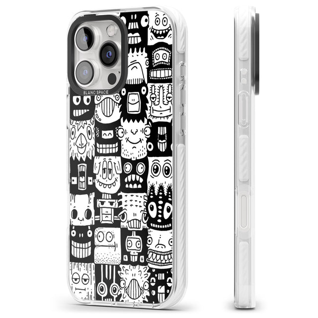 iPhone 16 Pro Max Checkerboard Heads Black Impact Phone Case