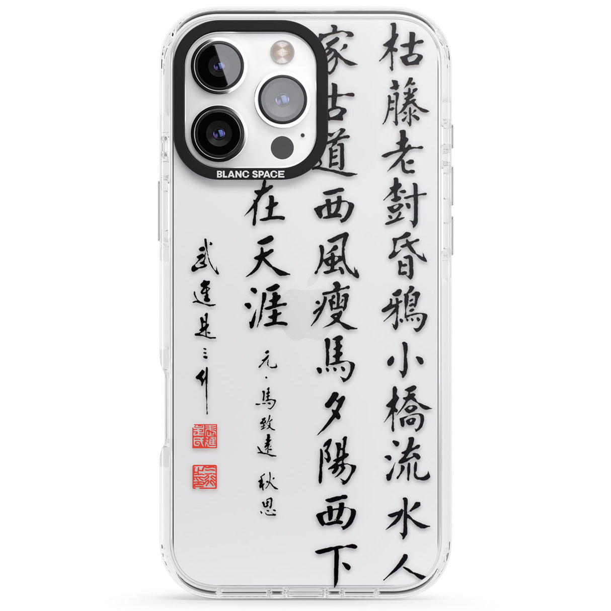 Japanese Kanji Script Impact Phone Case for iPhone 16 Pro, iPhone 16 Pro Max