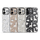 iPhone 16 Pro Max Adorable Mixed Animals Pattern (Clear) Black Impact Phone Case