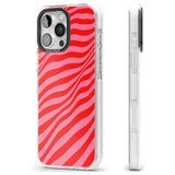 iPhone 16 Pro Max Pink & Red Distorted Line Black Impact Phone Case