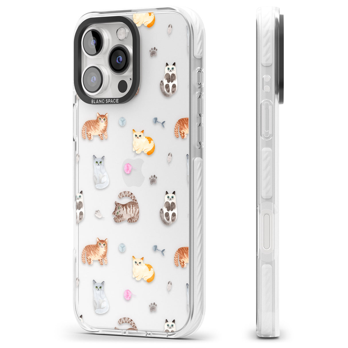 iPhone 16 Pro Max Cats with Toys - Clear Black Impact Phone Case