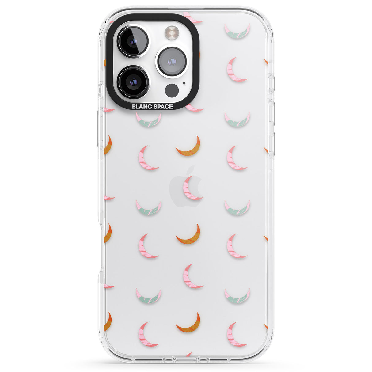 iPhone 16 Pro Max Colourful Crescent Moons Black Impact Phone Case