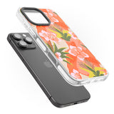 iPhone 16 Pro Max Hawaiian Flowers Abstract Pattern Black Impact Phone Case