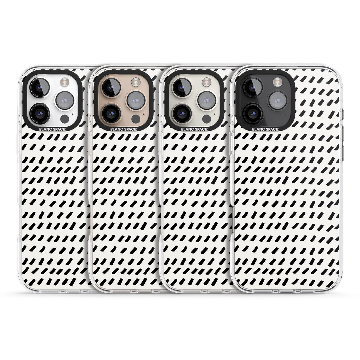 iPhone 16 Pro Max Hand Drawn Lines Pattern Black Impact Phone Case