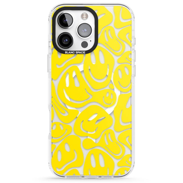 iPhone 16 Pro Max Yellow Acid Faces Black Impact Phone Case