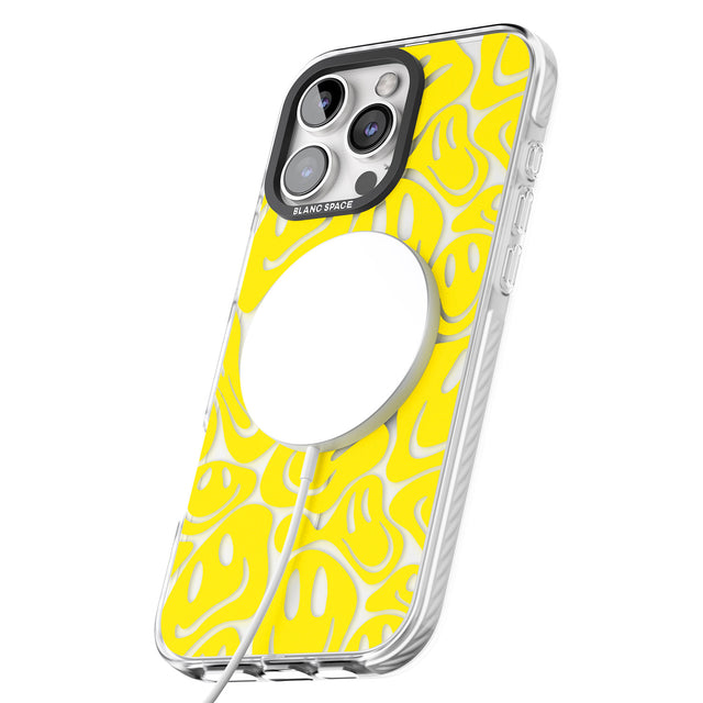 iPhone 16 Pro Max Yellow Acid Faces Black Impact Phone Case