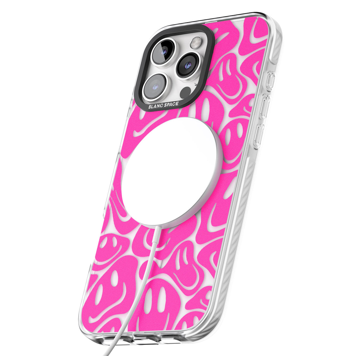 iPhone 16 Pro Max Pink Acid Faces Black Impact Phone Case