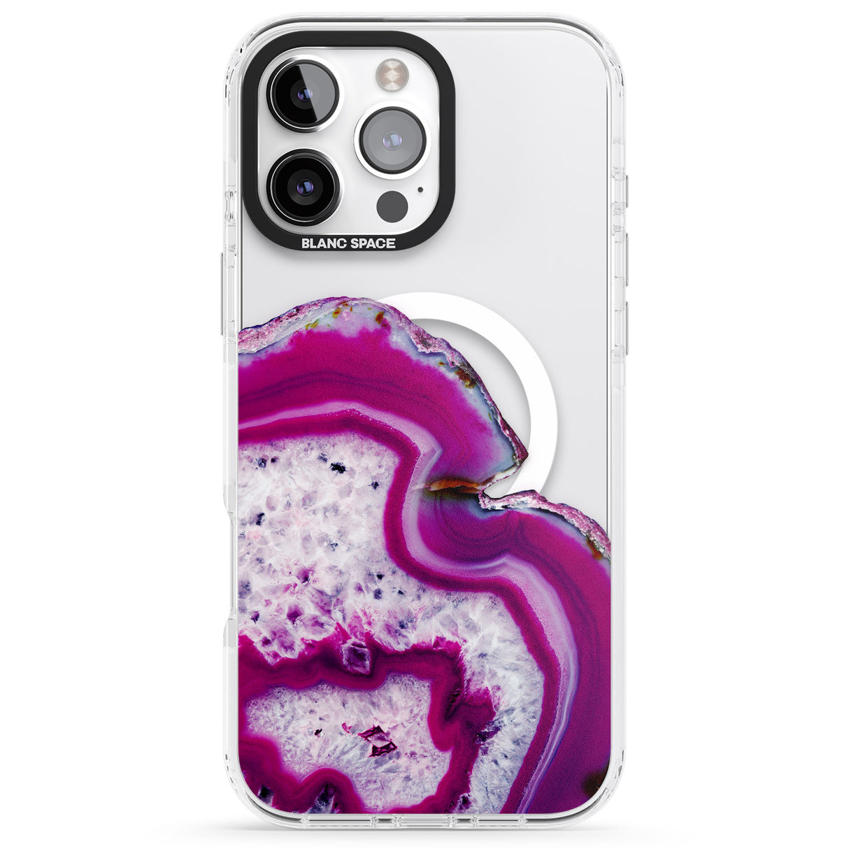 Violet & White Swirl Agate Crystal Clear Design