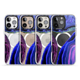 iPhone 16 Pro Max Purple & Blue Agate Gemstone Clear Design Black Impact Phone Case