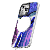 iPhone 16 Pro Max Purple & Blue Agate Gemstone Clear Design Black Impact Phone Case