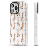 iPhone 16 Pro Max Cute Giraffe Pattern Clear Black Impact Phone Case