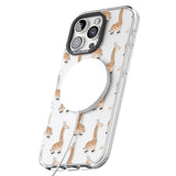 iPhone 16 Pro Max Cute Giraffe Pattern Clear Black Impact Phone Case