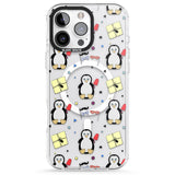 iPhone 16 Pro Max Cute Penguin Pattern Clear Black Impact Phone Case