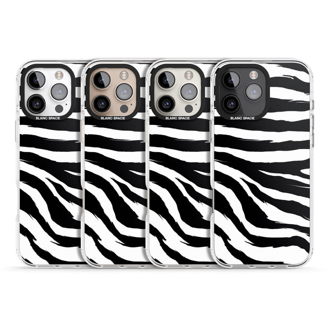 iPhone 16 Pro Max Black Zebra Print Black Impact Phone Case