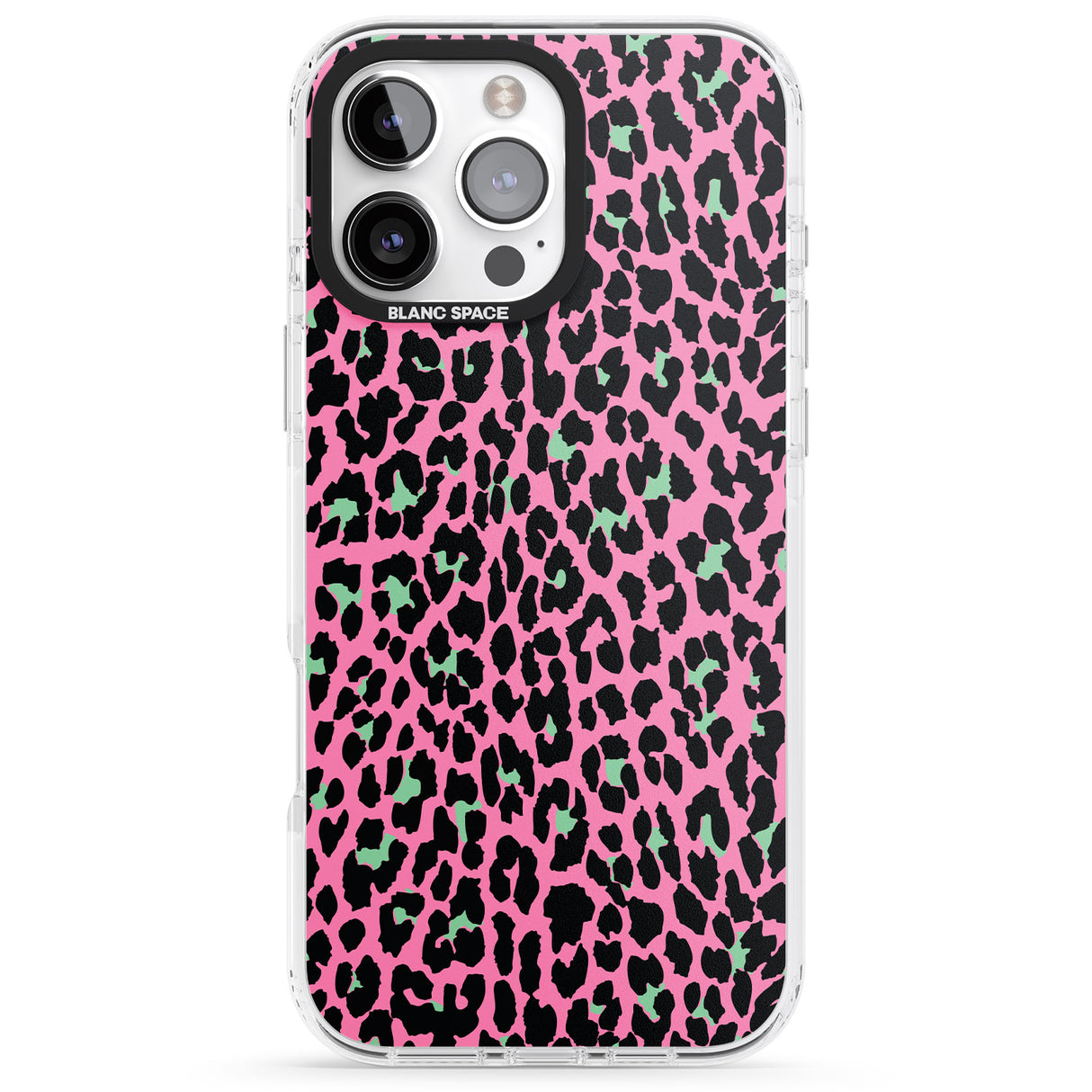 Green on Pink Leopard Print Pattern