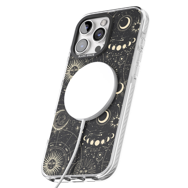 iPhone 16 Pro Max Suns, Moons & Star Signs Black Impact Phone Case