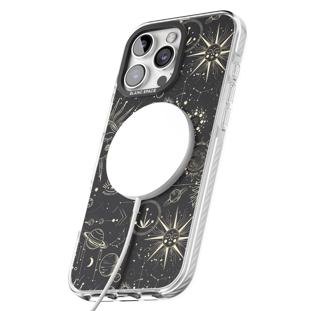 iPhone 16 Pro Max Suns & Planets Black Impact Phone Case