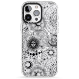 iPhone 16 Pro Max Transparent Suns & Zodiac Charts Black Impact Phone Case