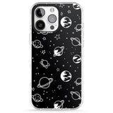 iPhone 16 Pro Max Cosmic Outer Space Design White on Black Black Impact Phone Case