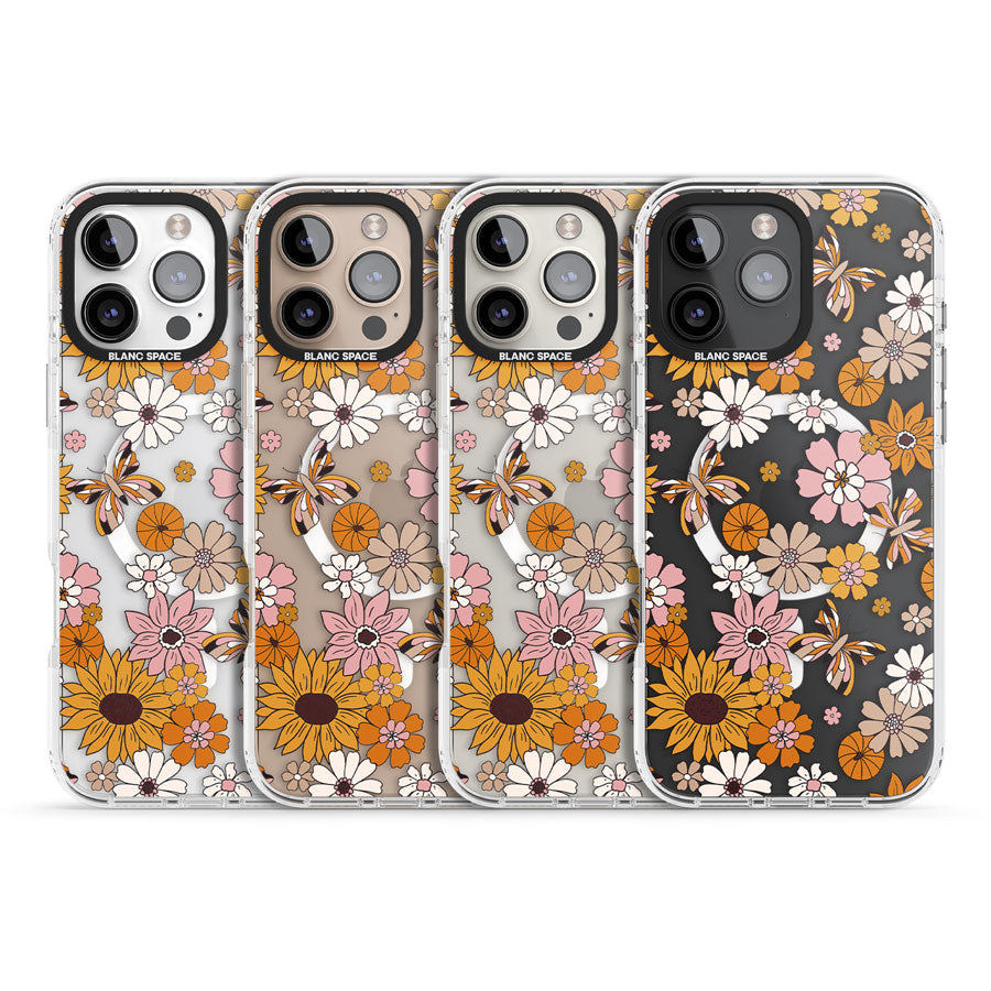 Butterfly & Bloom Autumn Floral Impact Magsafe Phone Case for iPhone 16 Pro, iPhone 16 Pro Max