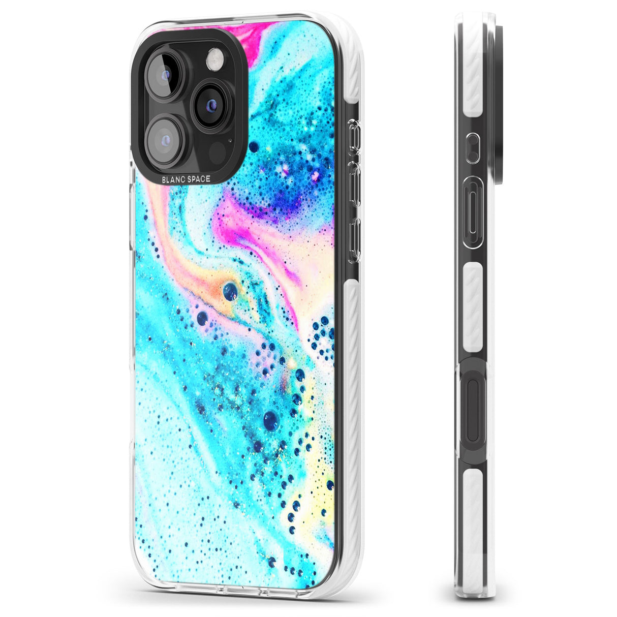 iPhone 16 Pro Max Ocean White Bath Bomb Black Impact Phone Case