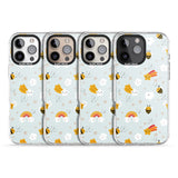 iPhone 16 Pro Max Sweet As Honey Patterns: Bees & Rainbows Black Impact Phone Case