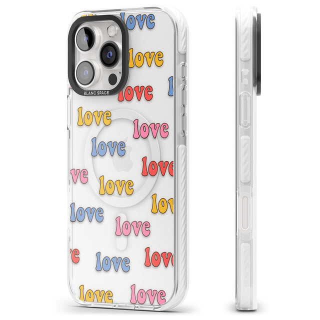 iPhone 16 Love Pattern Clear Impact Phone Case