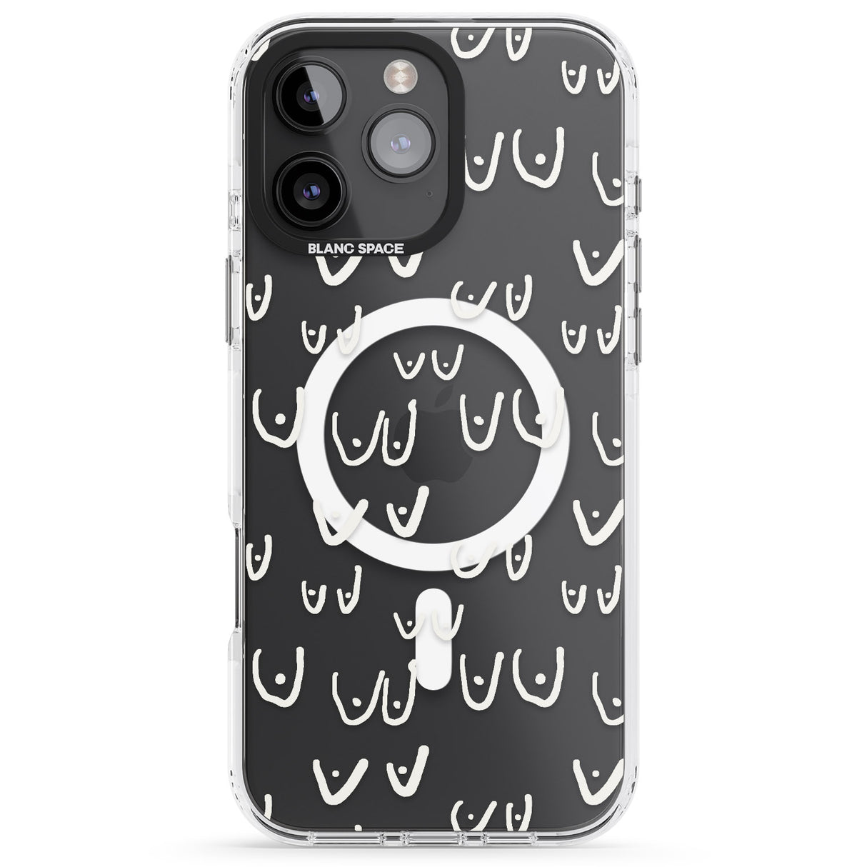 iPhone 16 Pro Max Free the boob (White) Black Impact Phone Case