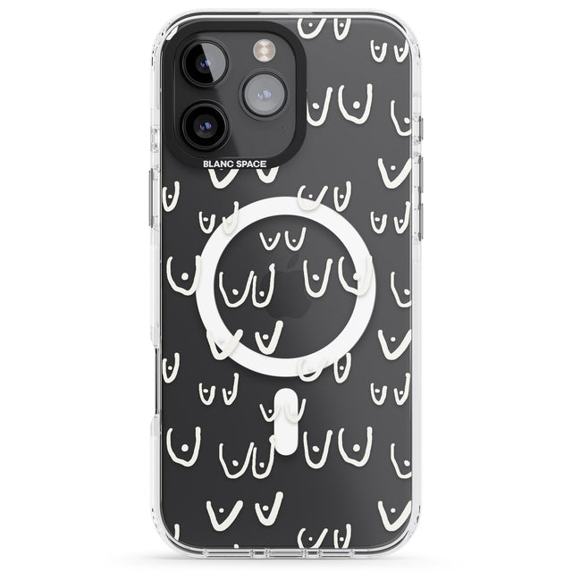 iPhone 16 Pro Max Free the boob (White) Black Impact Phone Case