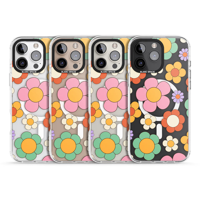 iPhone 16 Groovy Blossoms Clear Impact Phone Case