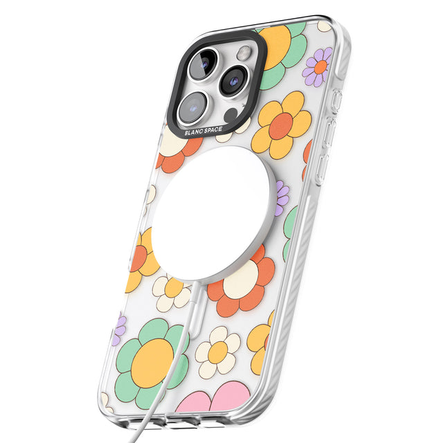 iPhone 16 Groovy Blossoms Clear Impact Phone Case