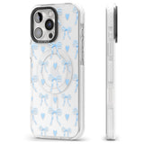 iPhone 16 Blue Bows & Hearts Clear Impact Phone Case