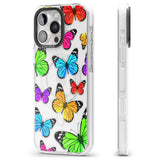 iPhone 16 Pro Max Vibrant Butterflies Black Impact Phone Case