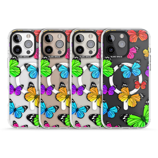 iPhone 16 Pro Max Vibrant Butterflies Black Impact Phone Case