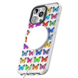 iPhone 16 Pro Max Colourful Butterfly Pattern Black Impact Phone Case