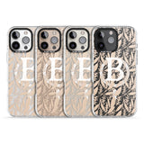 iPhone 16 Pro Max Personalised Subtle Monogram Abstract Floral Black Impact Phone Case