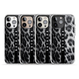 iPhone 16 Pro Max Personalised Snow Leopard Print Black Impact Phone Case