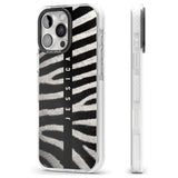 iPhone 16 Pro Max Personalised Zebra Print Black Impact Phone Case