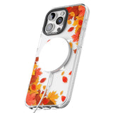 iPhone 16 Pro Max Personalised Monogram Autumn Leaves Black Impact Phone Case