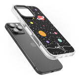 iPhone 16 Pro Max Personalised Cute Cartoon Planets Black Impact Phone Case