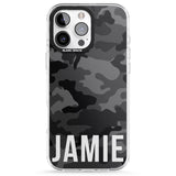 iPhone 16 Pro Max Personalised Horizontal Name Black Camouflage Black Impact Phone Case