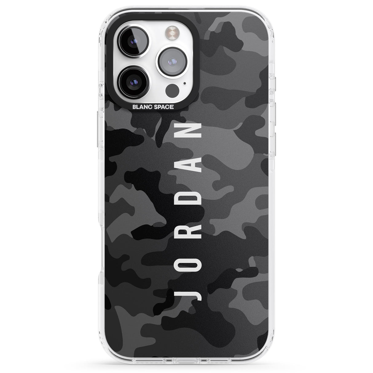 Personalised Small Vertical Name Black Camouflage