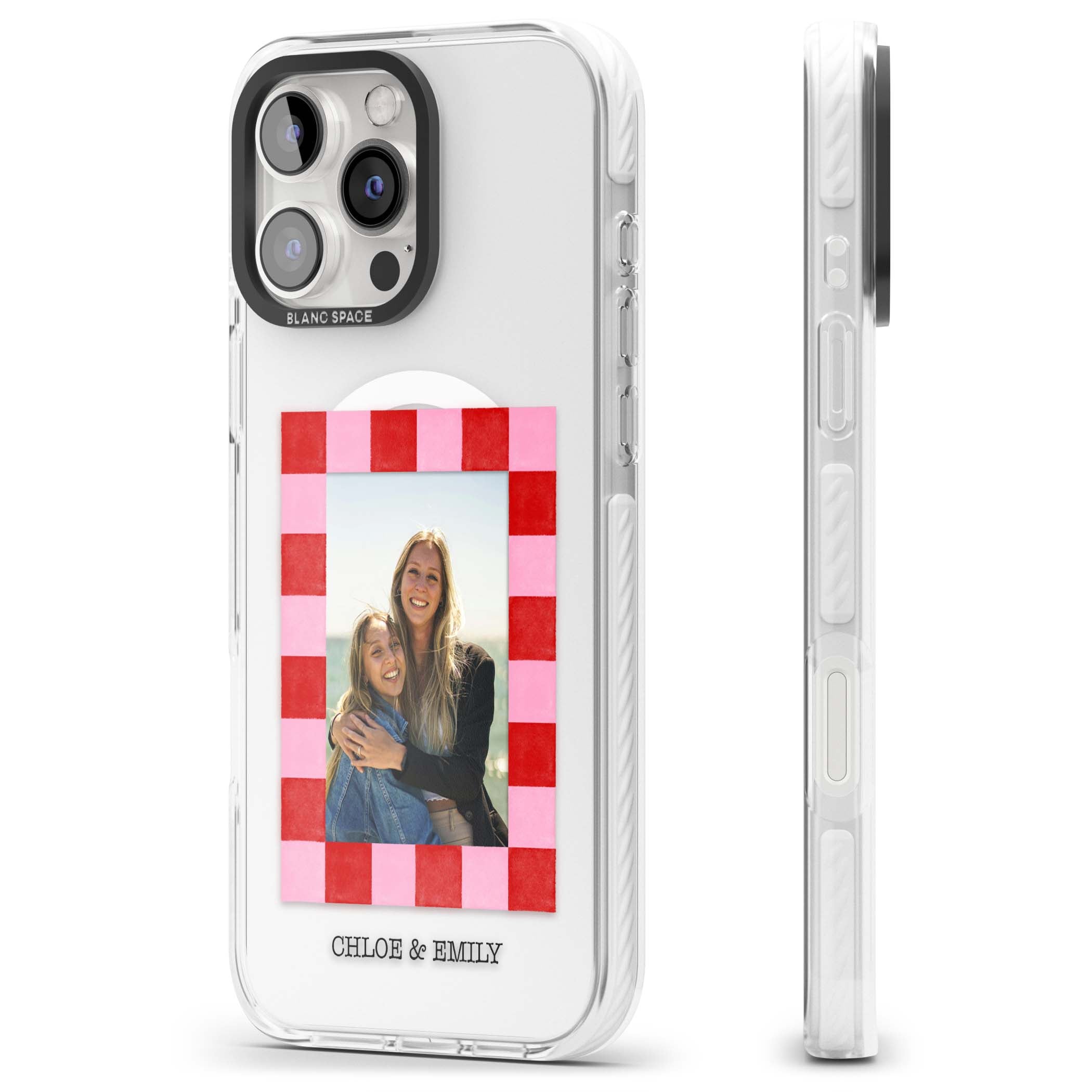 Bubblegum Check Photo for her iPhone case | Impact Magsafe case for iPhone 16 Pro, iPhone 16 Pro Max